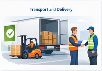 Realizacja i dostawa transportu Załadunek, transport i potwierdzenie pomyślnej dostawy